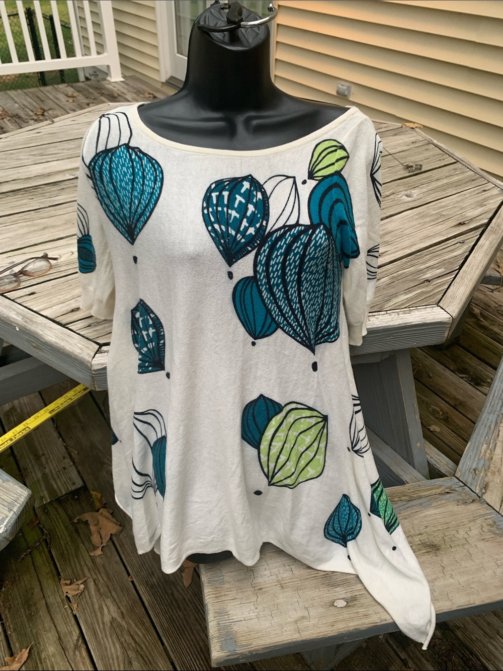 Anthropologie Field Flower Rainy Day hot air balloon’s Pullover knit top S